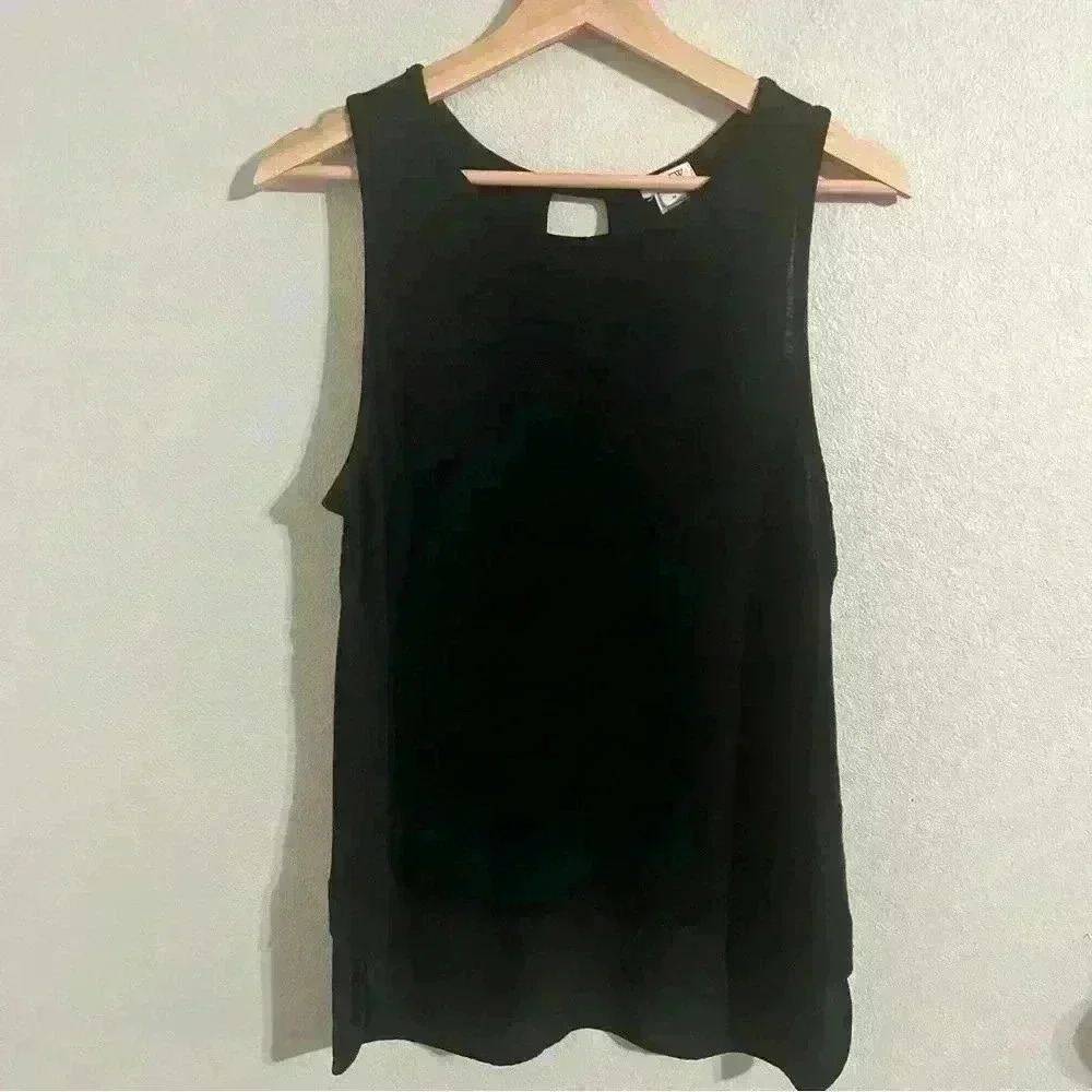 J Crew Black Shell Tank Blouse size Medium